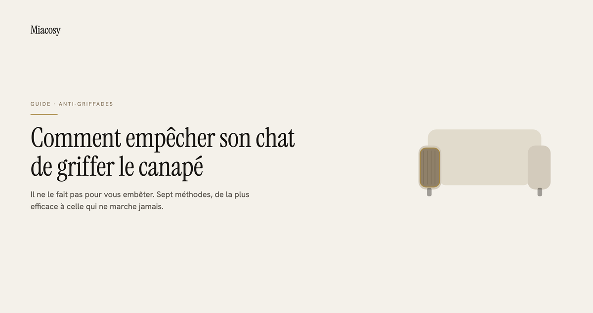 Comment empêcher son chat de griffer le canapé — guide Miacosy