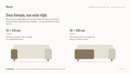 Guide des tailles : format 30 x 100 cm pour un accoudoir, format 30 x 200 cm pour un flanc de canapé trois places